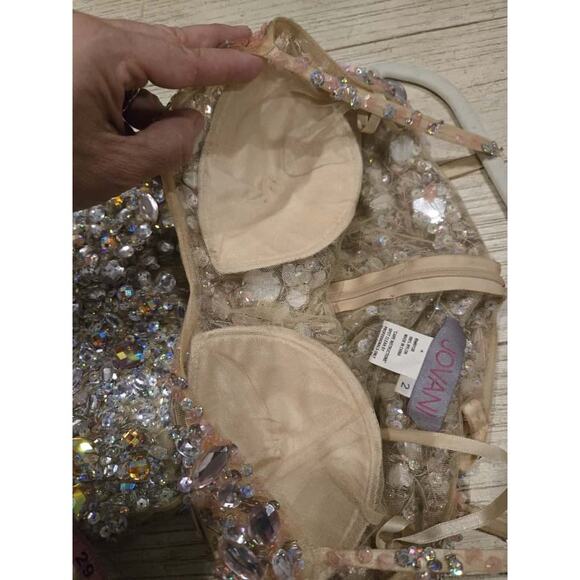 Jovani Gold Beaded Mermaid Prom Dress Size 2 V-Neck Sleeveless Long - Picture 16 of 16